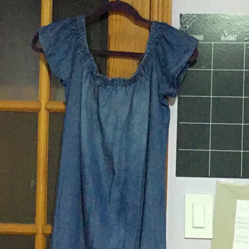 SUPER CUTE DENIM DRESS SHIRT